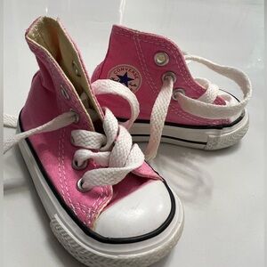 Baby/toddler pink high top converse size 2